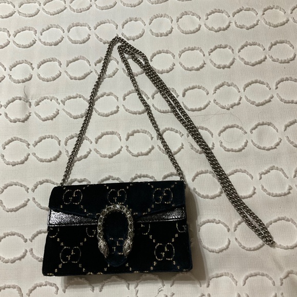 Gucci Dionysus GG Velvet Super Mini Black